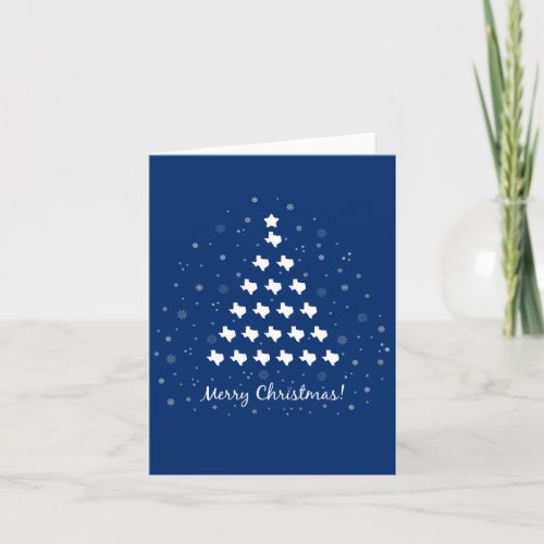 Flag Blue Elegant Texas Christmas Tree Holiday Card