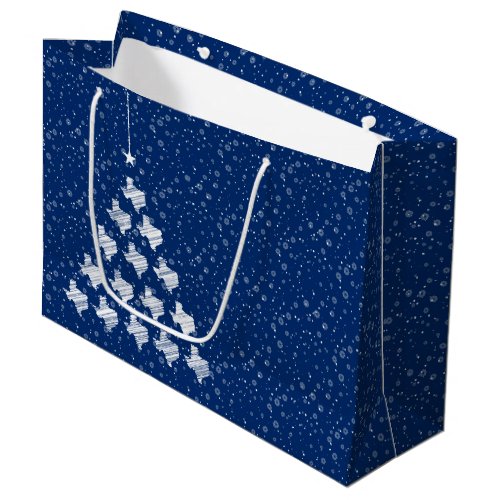 Flag Blue Scribbled Texas Christmas Tree Large Gift Bag