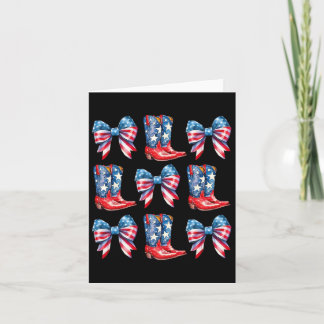 Flag Boots And Bows 4th Of July Cowgirl Western 1 Card