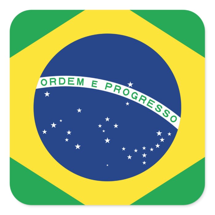 Flag Brazil. República Federativa do Brasil Square Sticker