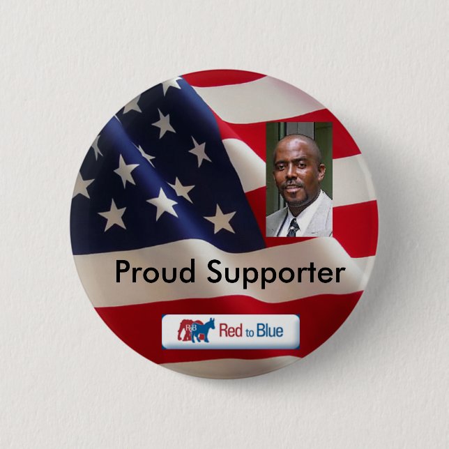Flag, Brian Taylor_Head Shot, red2blue_sm_logo,... Pinback Button (Front)