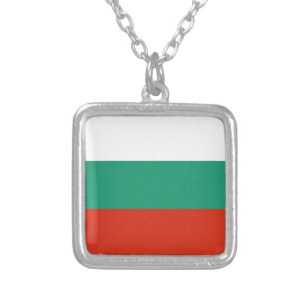 Flag Bulgaria tricolor Silver Plated Necklace