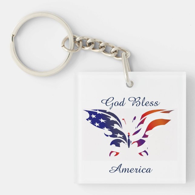 Flag Butterfly Keychain (Front)