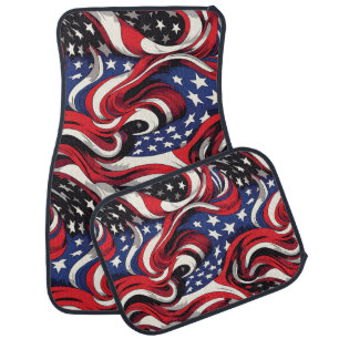 Flag Car Mat-Set Floor Mat