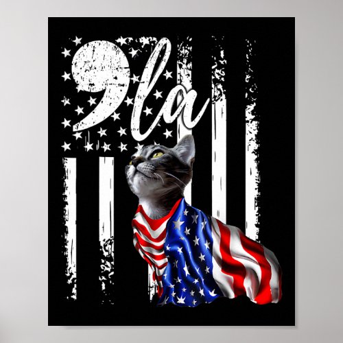 Flag Cat Comma La Kamala Harris For President 2024 Poster