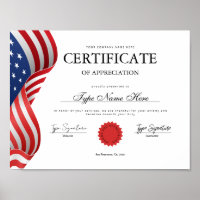 Flag Certificate of appreciation, recognition