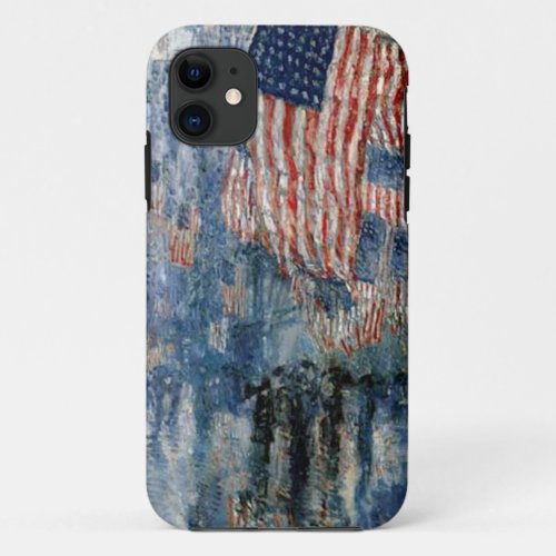 Flag Childe Hassam The Avenue in the Rain Case_M iPhone 11 Case