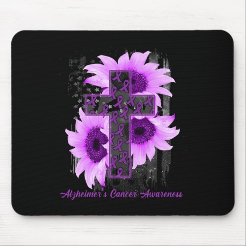 Flag Christian Cross Ribbon Alzheimerheimer Cancer Mouse Pad