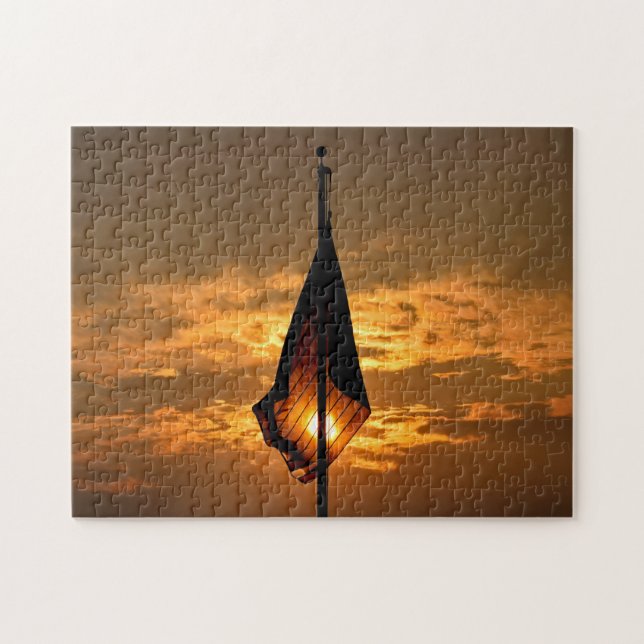 Flag, Clouds, Sunset Puzzle - 11x14 - 252 pcs. (Horizontal)