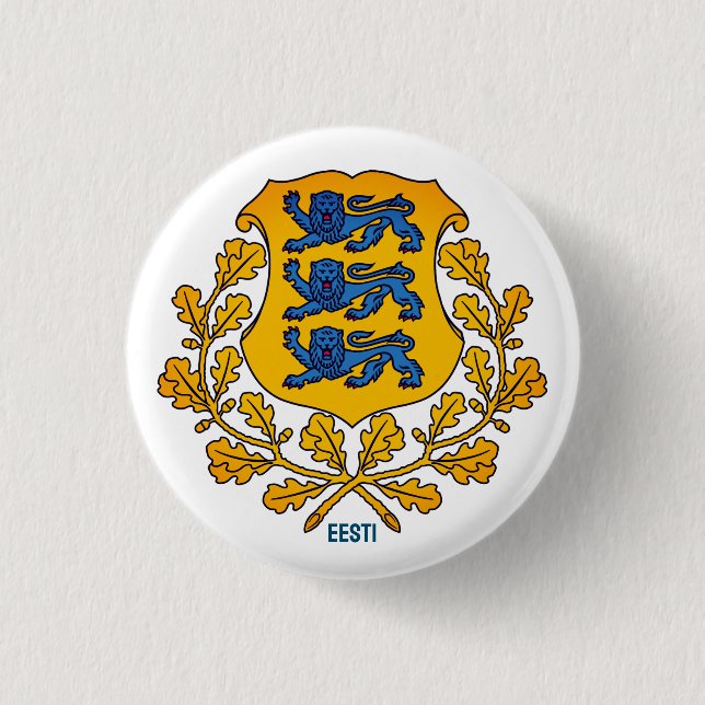 Flag/ coat of arms of Estonia Button (Front)