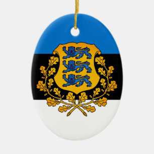 Flag/ coat of arms of Estonia Ceramic Ornament