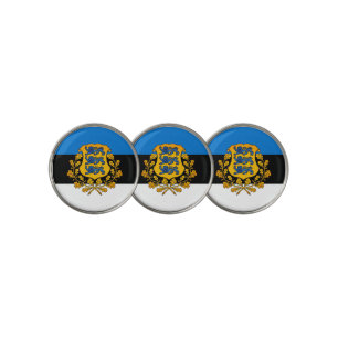Flag/ coat of arms of Estonia Golf Ball Marker