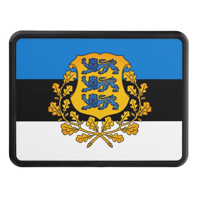 Flag/ coat of arms of Estonia Hitch Cover (Front)