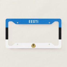 Flag/ coat of arms of Estonia License Plate Frame