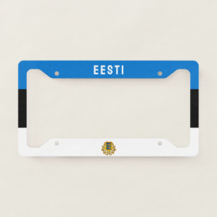 Flag/ coat of arms of Estonia License Plate Frame