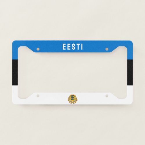 Flag coat of arms of Estonia License Plate Frame