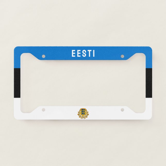 Flag/ coat of arms of Estonia License Plate Frame (Front)