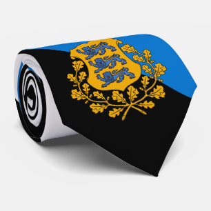 Flag/ coat of arms of Estonia Neck Tie