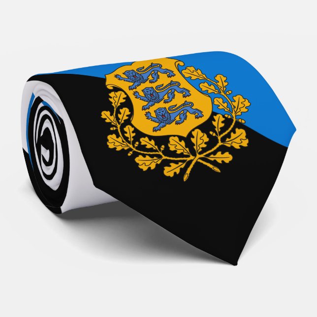 Flag/ coat of arms of Estonia Neck Tie (Rolled)