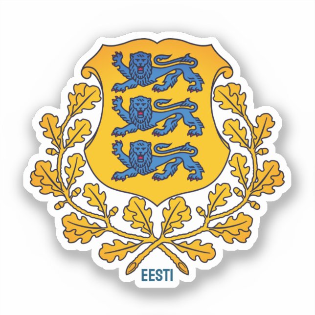 Flag/ coat of arms of Estonia Sticker (Front)