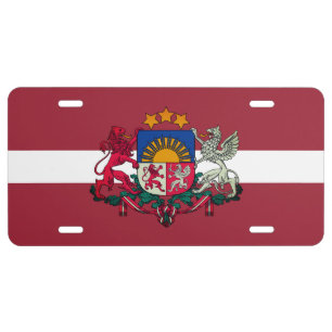 Flag/ coat of arms of Latvia License Plate