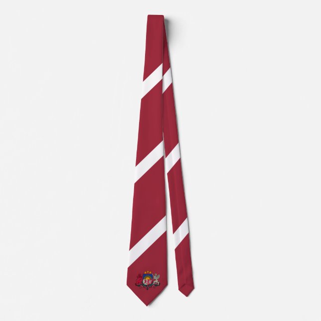 Flag/ coat of arms of Latvia Neck Tie (Front)