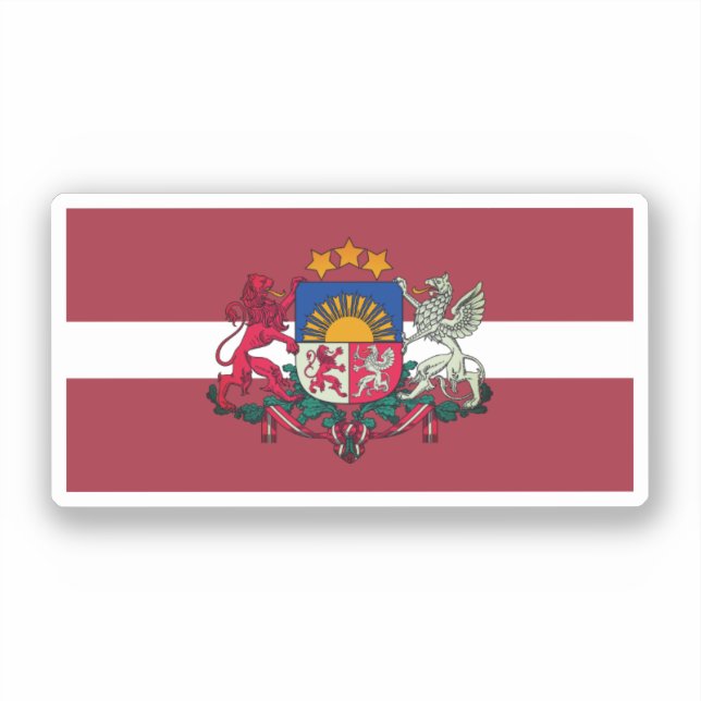 Flag/ coat of arms of Latvia Sticker (Front)