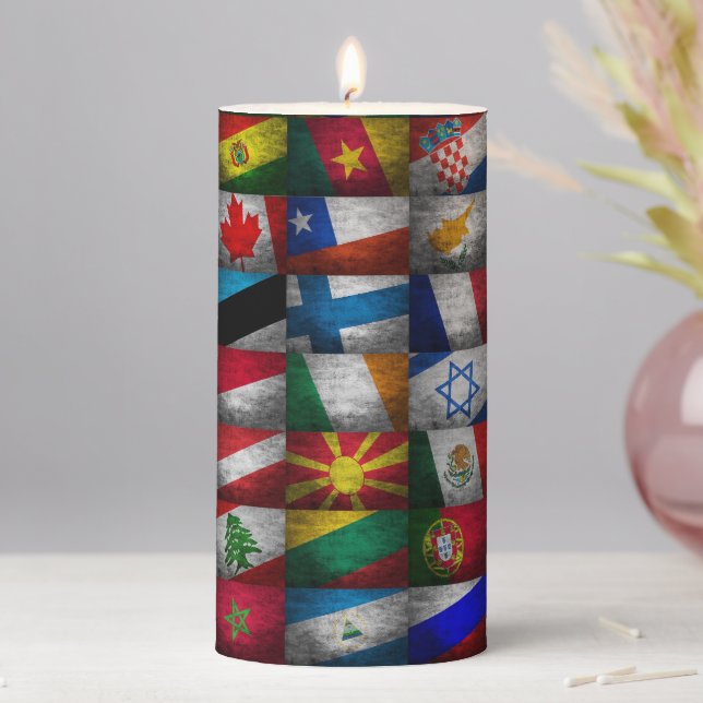Flag collection pillar candle (In Situ)