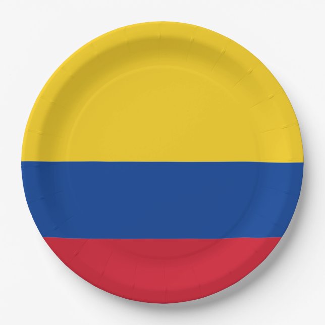 Flag: Colombia Paper Plates (Front)