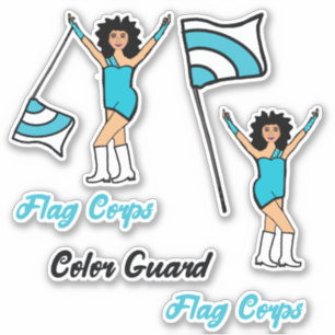 Flag Color Guard Stickers ( Aqua)