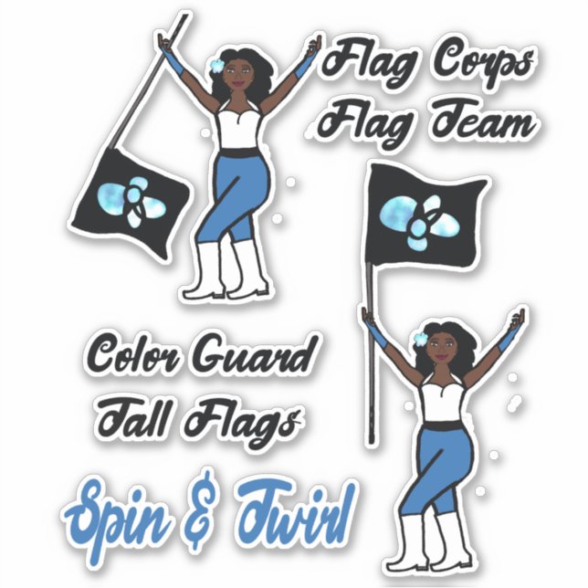 Flag Color Guard Stickers ( Blue Burst) (Front)