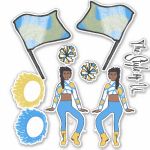 Flag Color Guard Stickers (Blue Gold White A)