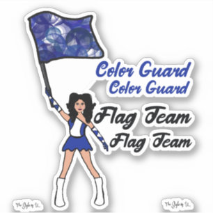 Flag Color Guard Stickers ( Blue White )
