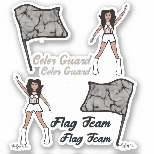 Flag Color Guard Stickers (Diamond 3) (Front)