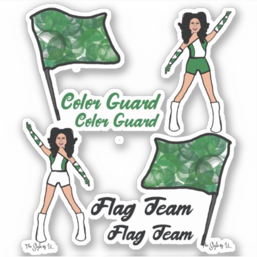 Flag Color Guard Stickers Green 2