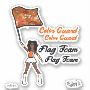 Flag Color Guard Stickers ( Orange White 4)