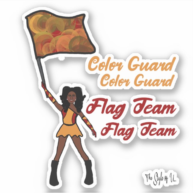 Flag Color Guard Stickers (Red Gold) (Front)