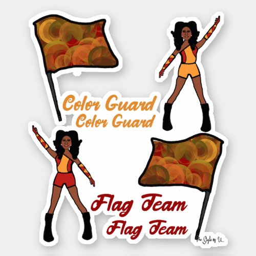 Flag Color Guard Stickers Red Gold 3