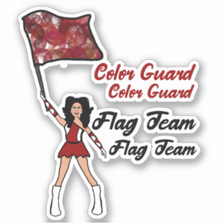 Flag Color Guard Stickers (Red White )