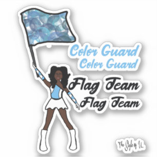 Flag Color Guard Stickers (Sky Blue White )