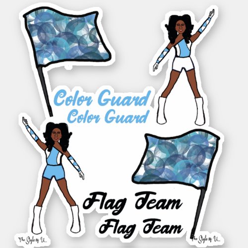 Flag Color Guard Stickers Sky Blue  White 3
