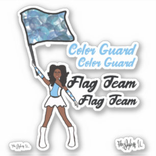Flag Color Guard Stickers (Sky Blue  White 4)