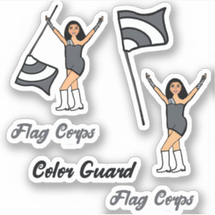 Flag Color Guard Stickers ( Steel Gray)