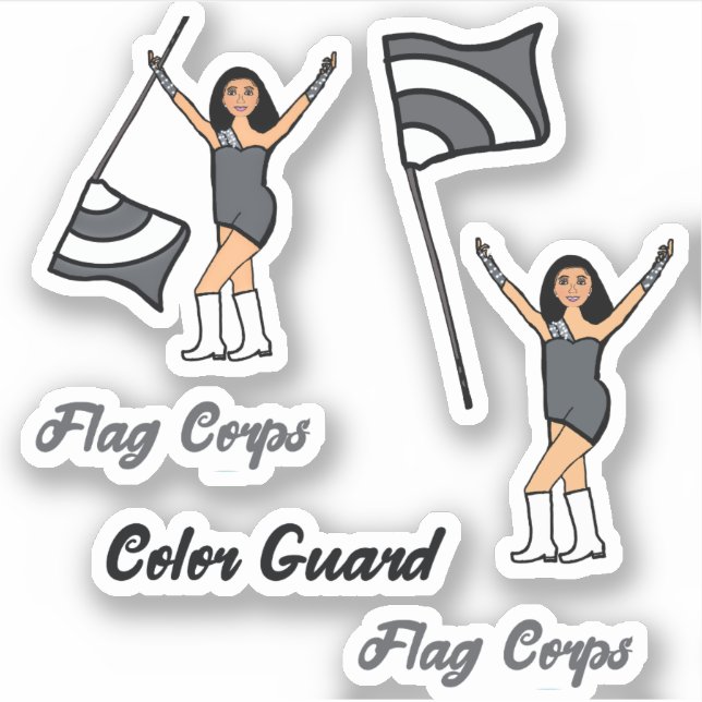 Flag Color Guard Stickers ( Steel Gray) (Front)