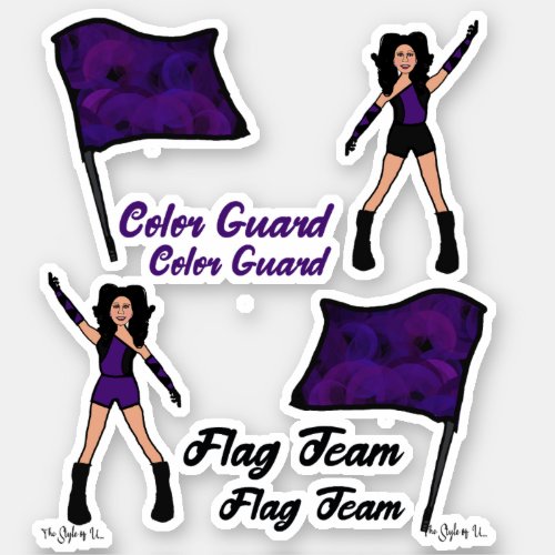 Flag Color Guard Stickers Violet 2