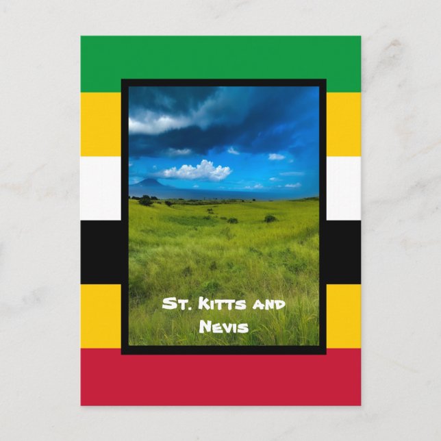 Flag Colors of St. Kitts Postcard (Front)