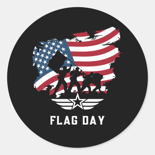 Flag Day Classic Round Sticker (Front)
