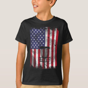 Flag Disc Golf Sket Vintage Frisbee Golfing Sport  T-Shirt