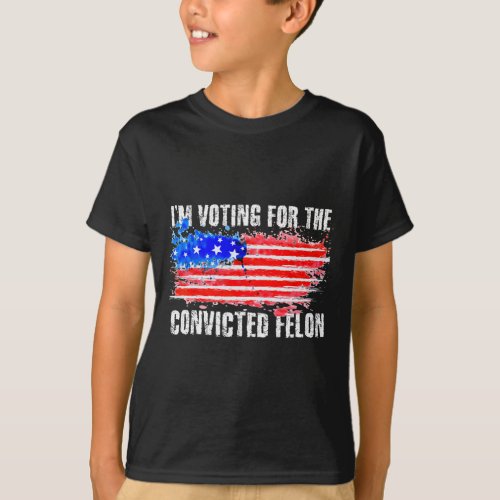 Flag Distressed Style Tee I Am Voting For Convicte