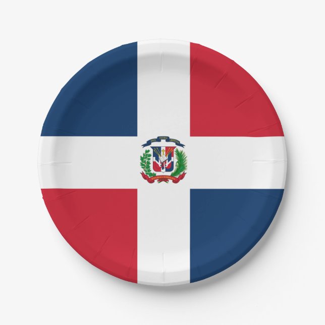 Flag: Dominican Republic Paper Plates (Front)